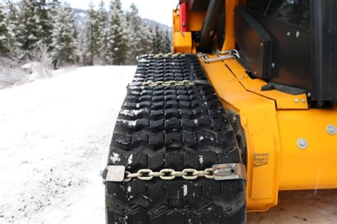 log chain skid steer tracks|track skid steer snow traction.